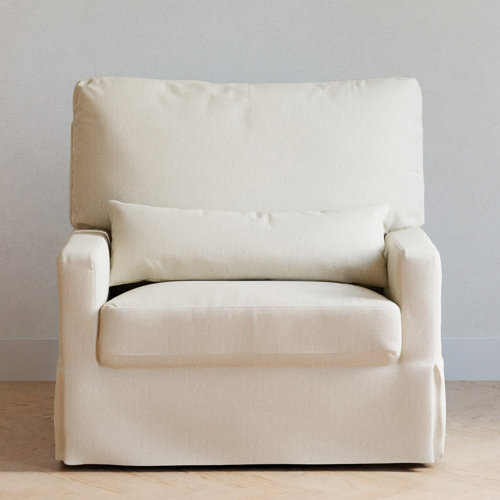 Namesake Crawford Pillowback Chair and a Half Upholstered Swivel Glider